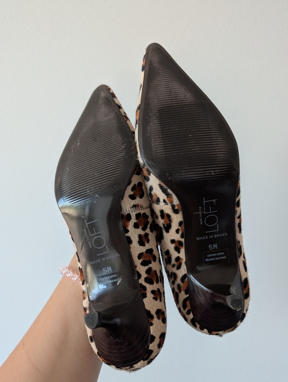 LOFT Leather Cow Hair Animal Print Kitten Heels - Picture 4 of 5